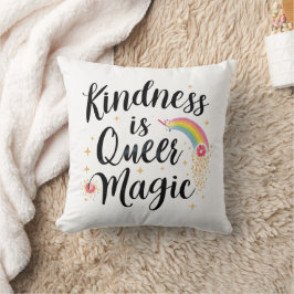 Cojín Decorativo La amabilidad es magia queer arcoíris cita LGBTQ+