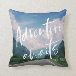 Cojín Decorativo La aventura aguarda cita del viaje