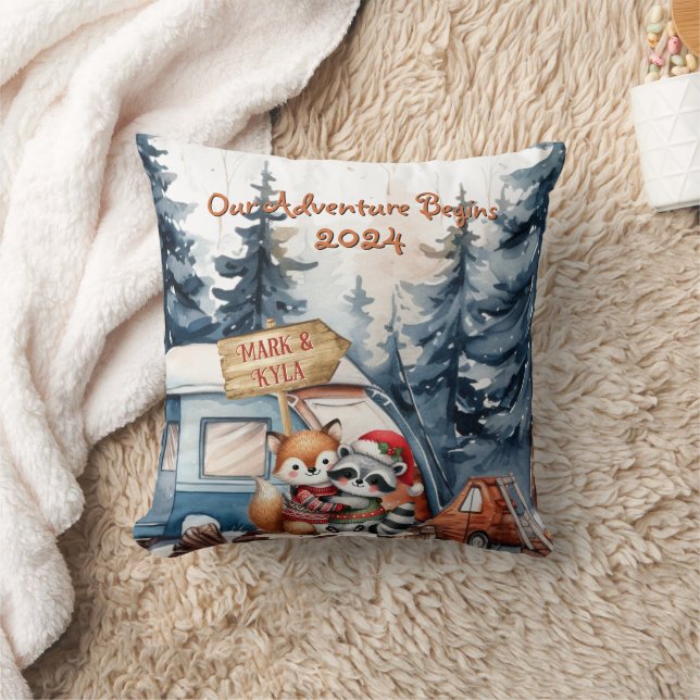 Cojín Decorativo La aventura comienza el primer ornamento navideño  (Manta)