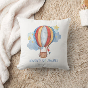 Cojín Decorativo La aventura espera Globo aerostático Nursery Bebés