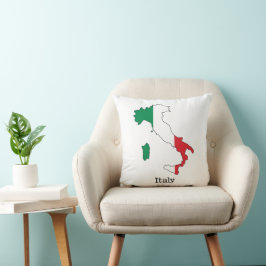 Cojín Decorativo La bandera de Italia en su mapa - Colección de rec