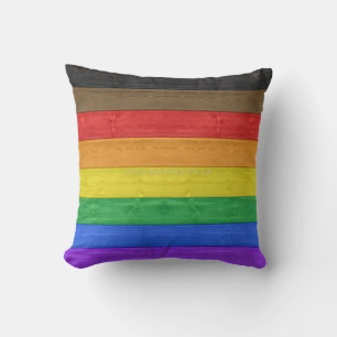 Cojín Decorativo La bandera del orgullo gay inclusivo de SlipperyJo