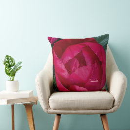 Cojín Decorativo La bella y floreciente Peonia Roja