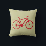 Cojín Decorativo la bicicleta roja<br><div class="desc">Imagen gráfica de una bicicleta roja. En la parte trasera de la almohada se lee "bicicleta" en letras rojas. Puede elegir (botón de personalizar) de otros colores de almohada</div>