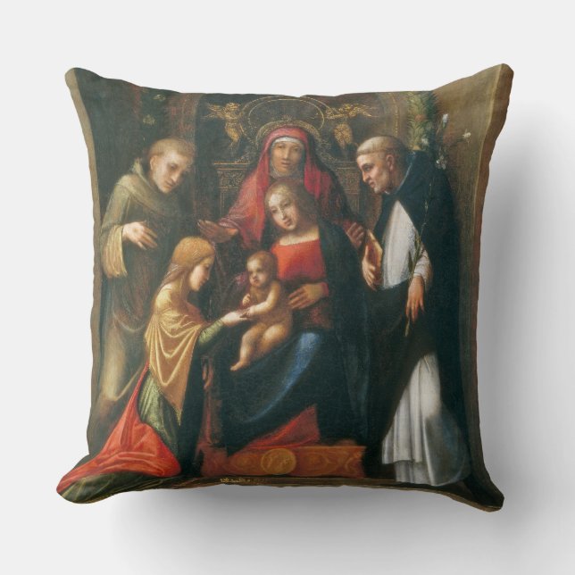 Cojín Decorativo La boda mística del santo Catherine (Anverso)