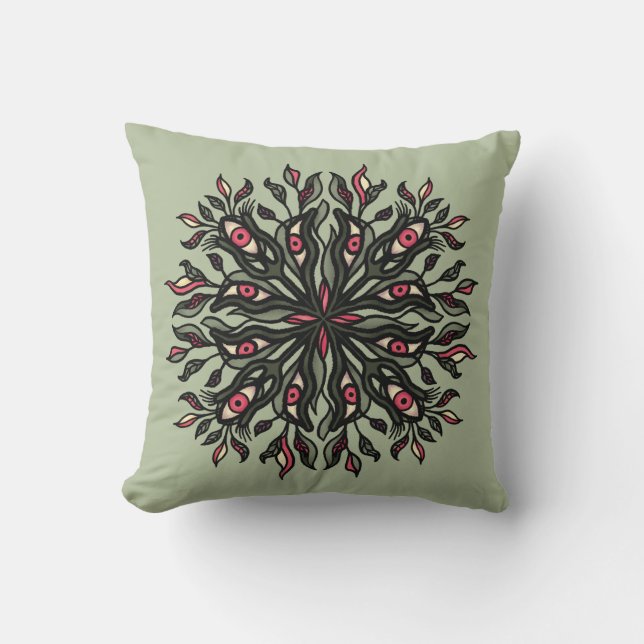 Cojín Decorativo La bruja verde rara naturaleza amante del arte psi (Anverso)