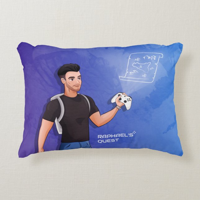 Cojín Decorativo La búsqueda de Raphael - Canal oficial de Youtube (Anverso)
