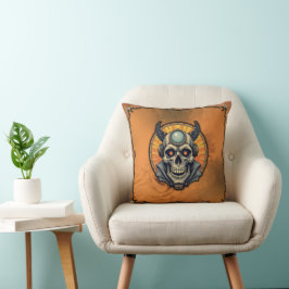 Cojín Decorativo La calavera alada.