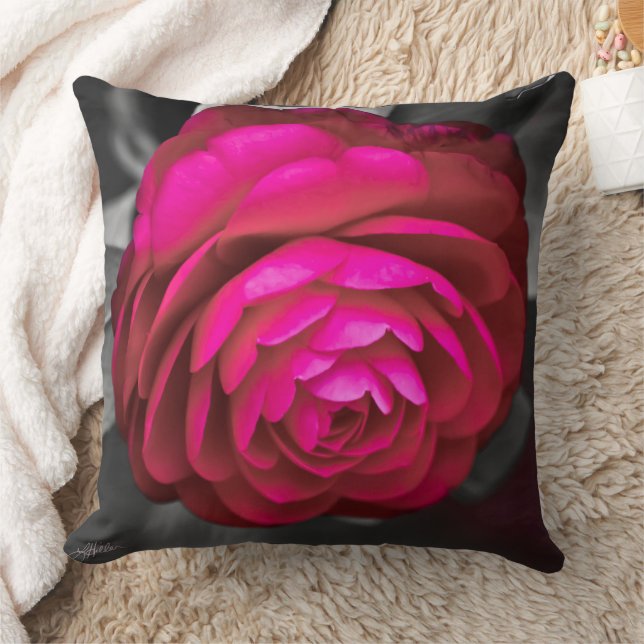 Cojín Decorativo La Camelia Rosa  (Manta)