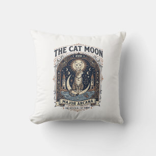 Cojín Decorativo La Carta de Tarot del Gato Luna Gato Mayor Arcana 