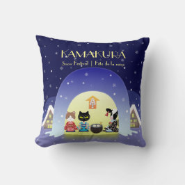 Cojín Decorativo La celebración de nieve de Edo-Neko
