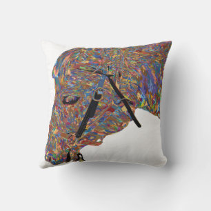 Cojín Decorativo La cólera colorida del caballo