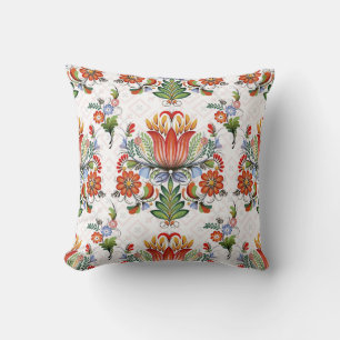 Cojín Decorativo La colorida etnia Petrykivka: Flores ucranianas.