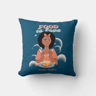 Cojín Decorativo La comida es visible para el amor
