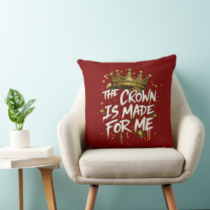 Cojín Decorativo La Corona Está Hecha Para Mí Corona Dorada Decorat