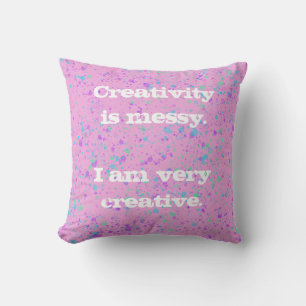 Cojín Decorativo La creatividad es desordenada. Paint Splatter Cojí
