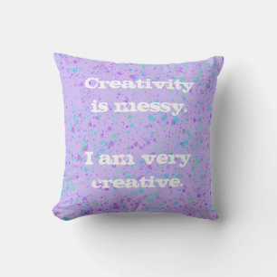 Cojín Decorativo La creatividad es desordenada. Paint Splatter Cojí