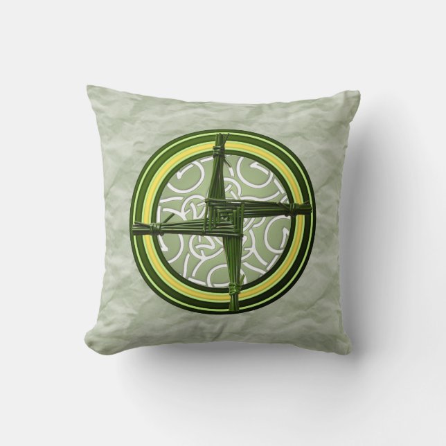 Cojín Decorativo La cruz verde de Brigada en verde (Anverso)