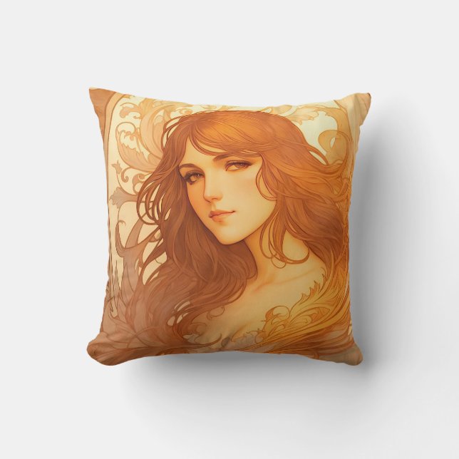 Cojín Decorativo La Dama de Oro del Art Nouveau (Anverso)