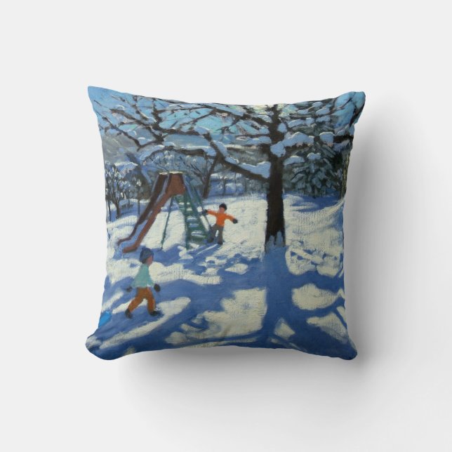 Cojín Decorativo La diapositiva en el invierno Bourg St Moritz (Anverso)