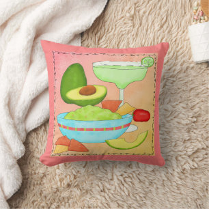 Cojín Decorativo La diversión colorida del Guacamole de Margarita