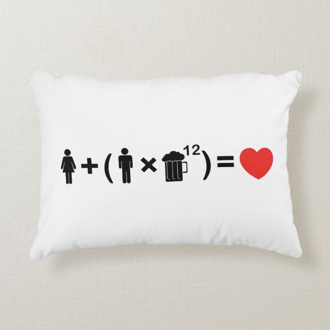 Cojín Decorativo La ecuación del amor para los hombres (Anverso)