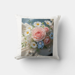 Cojín Decorativo La elegancia floral eterna se encuentra con el rom