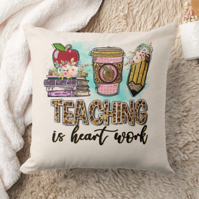 Cojín Decorativo La enseñanza es trabajo cardíaco (Manta)