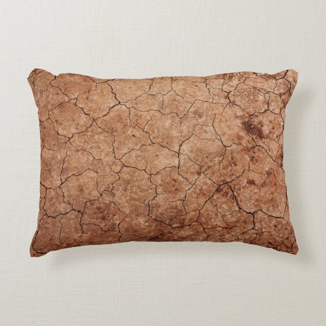 Cojín Decorativo La erosión árida rajada rompe el desierto (Anverso)
