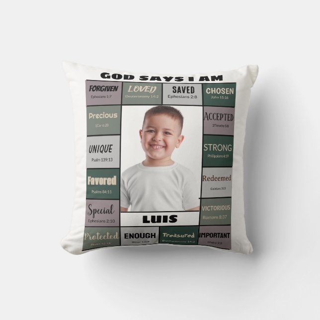 Cojín Decorativo La escritura Pillow Dios dice (Anverso)