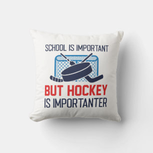 Cojín Decorativo La escuela es importante, pero el hockey es import