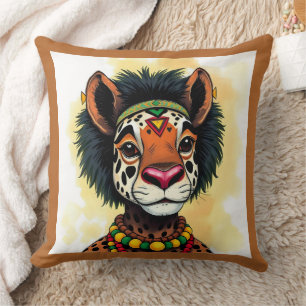 Cojín Decorativo la etnia africana Kwanzaa Animales salvajes disfra
