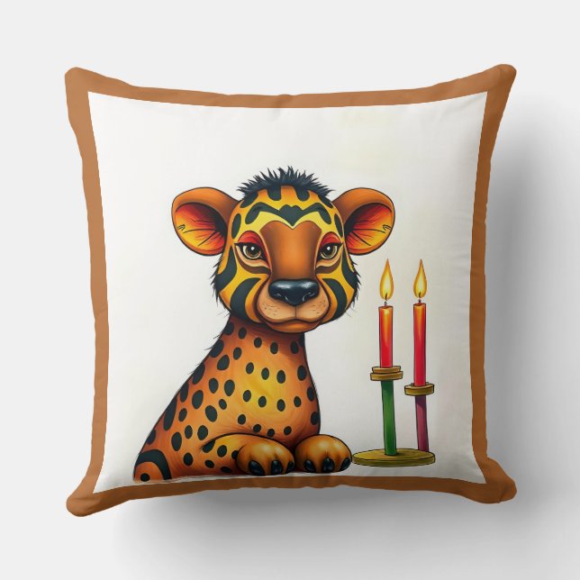 Cojín Decorativo la etnia africana Kwanzaa Animales salvajes disfra (Reverso )