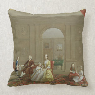 Cojín Decorativo La familia del tocino de Juan, c.1742-43 (aceite