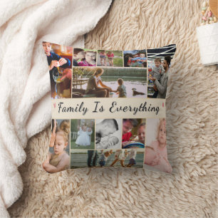 Cojín Decorativo La familia lo es todo - Foto personalizada