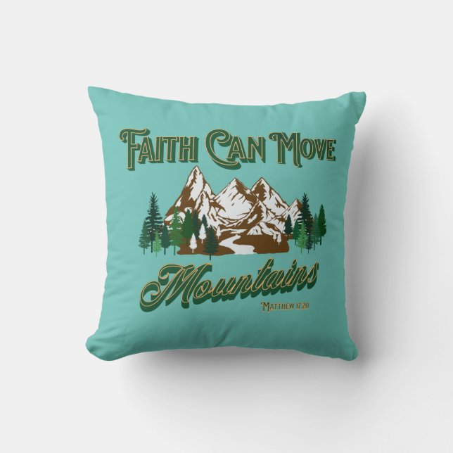 Cojín Decorativo La Fe Mueve Montañas (Anverso)