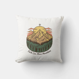 Cojín Decorativo La Fe Puede Mover Montañas Camiseta Vintage de Mon