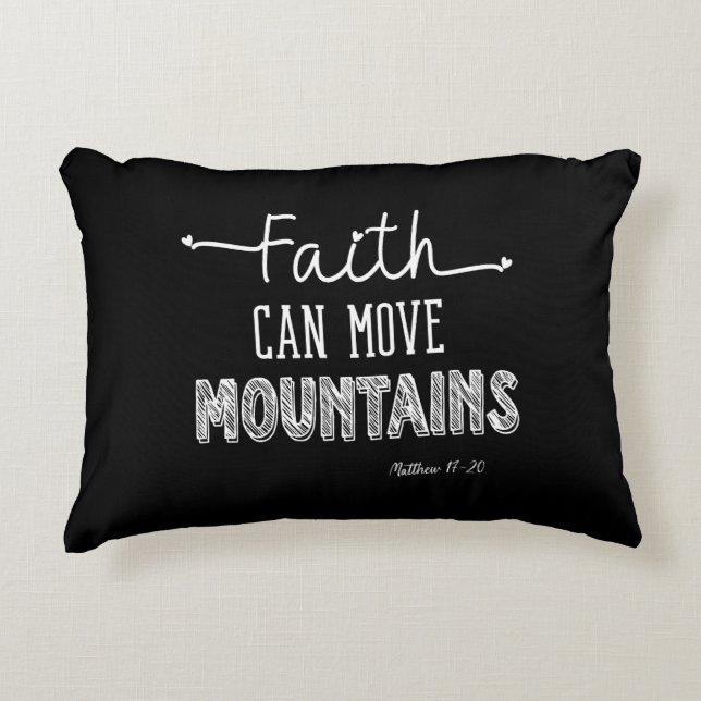 Cojín Decorativo La fe puede mover montañas Diseño blanco y negro (Anverso)