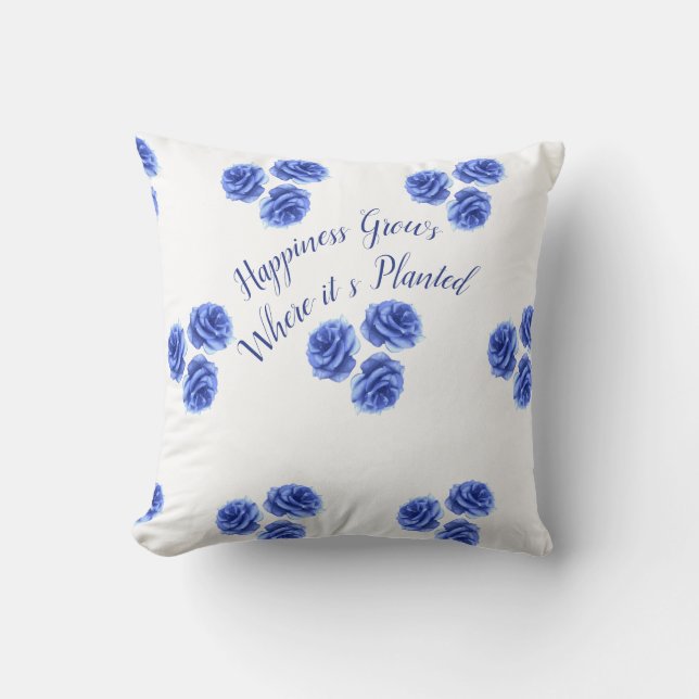 Cojín Decorativo La felicidad aumenta el diseño (Anverso)