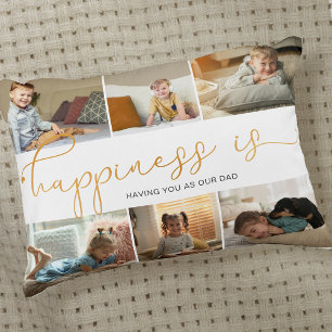 Cojín Decorativo La felicidad eres tú como Papá Collage de 6 fotos 