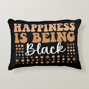 Cojín Decorativo La Felicidad Es Ser Negro Groovy Historia Negra 