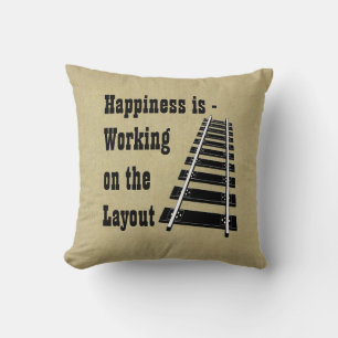 Cojín Decorativo La felicidad está funcionando en el Ferrocarril d