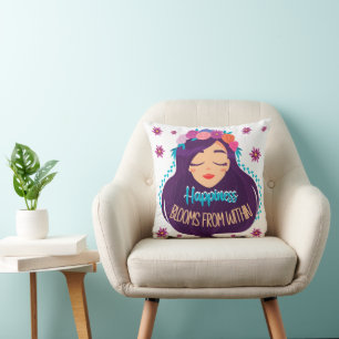 Cojín Decorativo La felicidad florece desde adentro