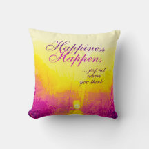 "La felicidad ocurre" Diseño amarillo y magenta