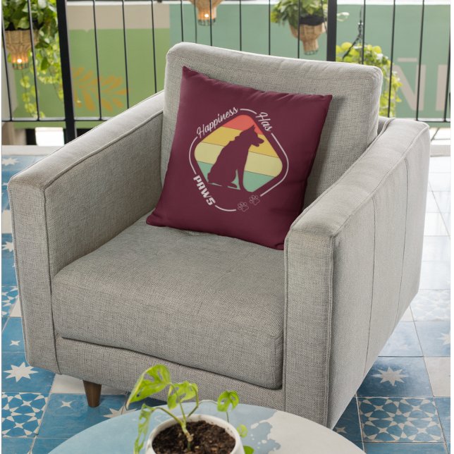 Cojín Decorativo La felicidad tiene diseño de garras (Subido por el creador)