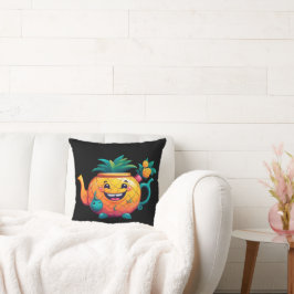 Cojín Decorativo La feliz y próspera tetera de piña