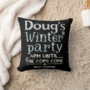 Cojín Decorativo La fiesta de invierno de Doug, 15 de febrero, 4PM 