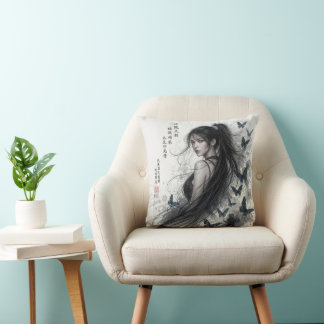 Cojín Decorativo La Flor de Geisha – Elegancia Japonesa Atemporal
