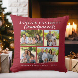Cojín Decorativo La foto de los abuelos favoritos de Santa en Navid
