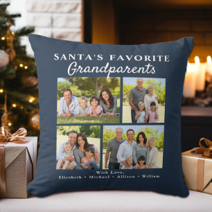 Cojín Decorativo La foto de los abuelos favoritos de Santa en Navid